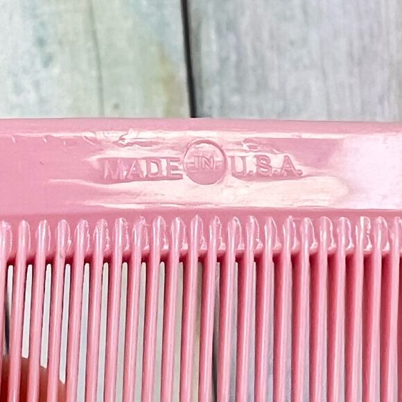 Vintage Nylon Hair Comb Set of 7 Fuller Made in USA 1950s 60s Pink Red Salon - Picture 3 of 5